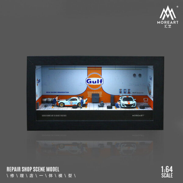Gulf Oil Wood Repair Shop Scene