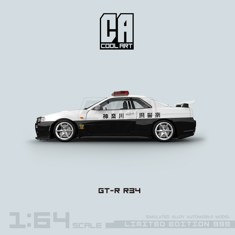GT-R R34- Front and Rear Open Cover Police Car 3