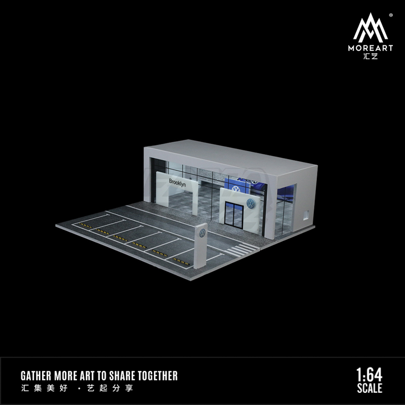 MoreArt1-64 Volkswagen 4S dealership car showroom lighting scene model 5