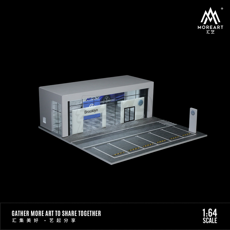 MoreArt1-64 Volkswagen 4S dealership car showroom lighting scene model 6