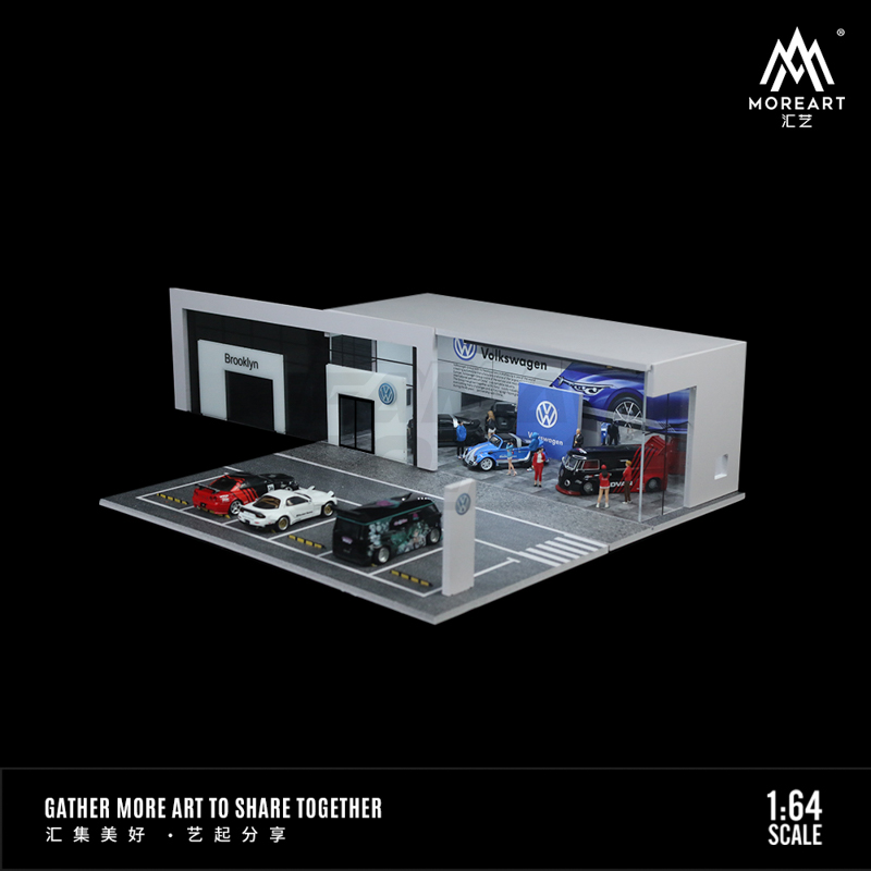 MoreArt1-64 Volkswagen 4S dealership car showroom lighting scene model 7