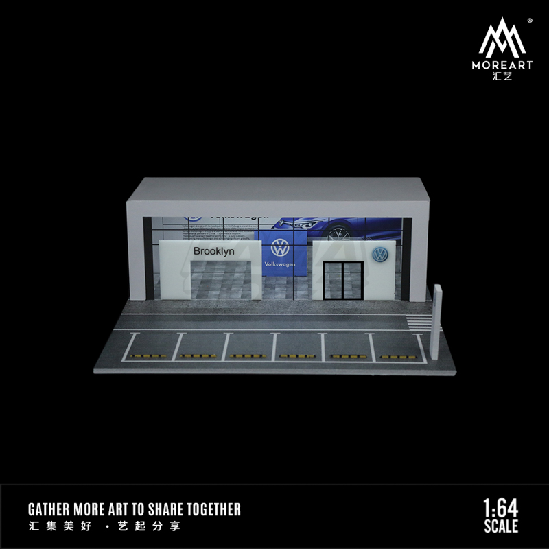 MoreArt1-64 Volkswagen 4S dealership car showroom lighting scene model 8