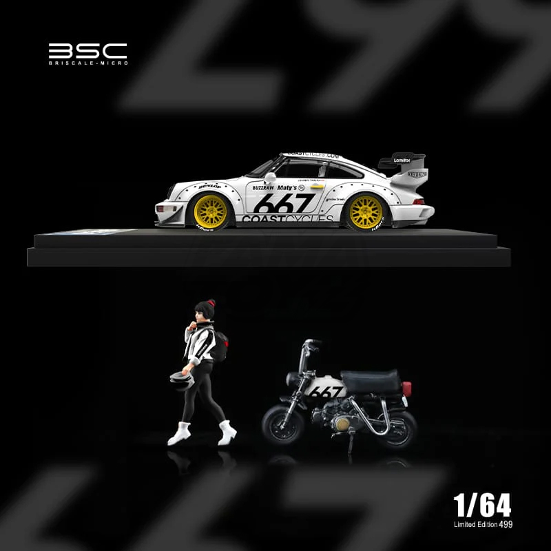 BSC RWB 964 #667 (white with figure and motorcycle set) 1