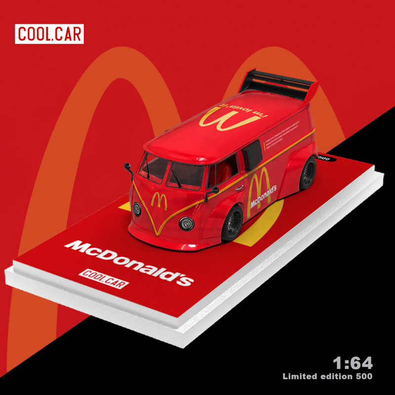 Volkswagen T1 restaurant series painting simulation alloy car model McDonald's 1