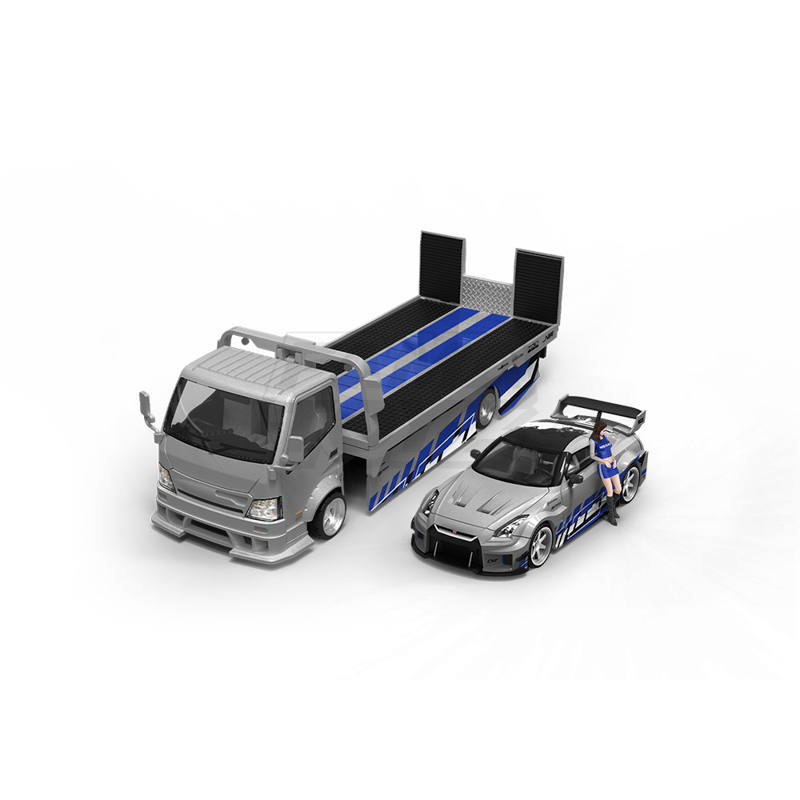 silver and Blue Patterned H300 trailer set 3