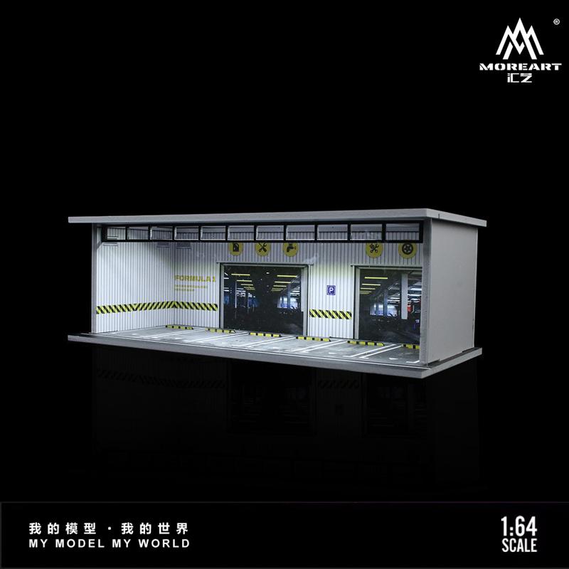 Underground parking garage lighting panel assembly scene 2